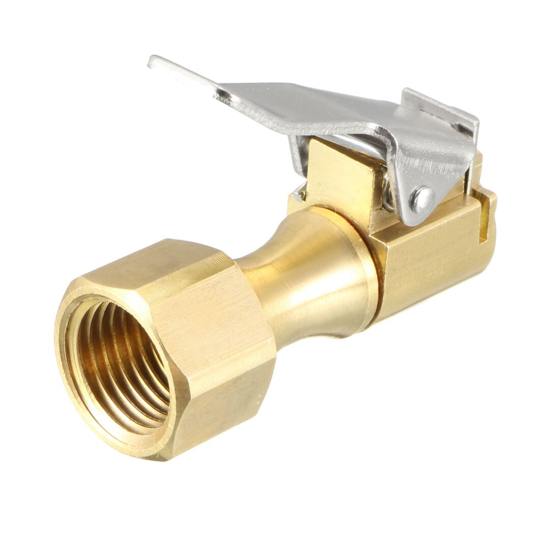 Straight LockOn Tire Air Chuck with Clip for Tire Inflator 1/4Inch